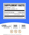Bulksupplements.Com Folic Acid Softgels - Vitamin B9, Folic Acid Supplement, Folic Acid 1700 Mcg - Folate Supplement, Gluten Free, 1 Softgel Per Serving, 365 Count (Pack Of 1)