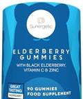 Sunergetic Premium Black Elderberry Gummies " Black Elderberry With Vitamin C & Zinc " Helps Support Immune System " Great Tasting Sambucus Elderberry Gummies " Raspberry Flavored " 90 Gummies