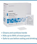 Mckesson Hand Sanitizing Wipes [100 Count] Alcohol Wipes With Aloe And Vitamin E Travel Individually Wrapped