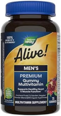 NatureS Way Alive MenS Premium Gummy Multivitamin Supplement Supports Healthy Heart Muscle Function Full BVitamin Complex Orange Grape Cherry Flavored 75 Gummies (Packaging May Vary)