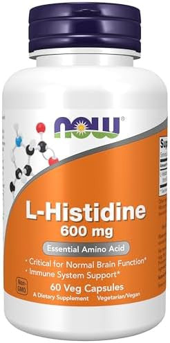 Now Supplements Lhistidine 600 Mg Essential Amino Acid Critical For Normal Brain Function Immune System Support 60 Veg Capsules