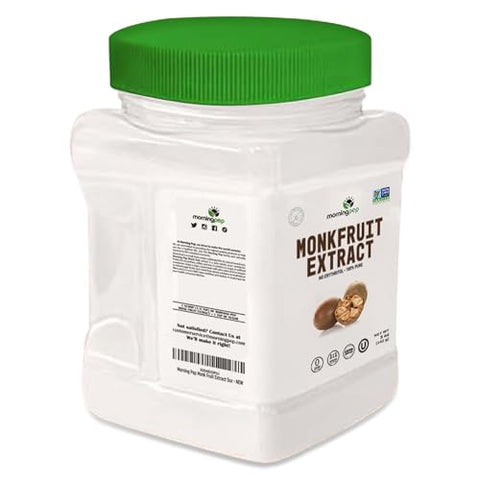 Morning Pep Monk Fruit Classic | White Sugar Substitute 2.5 lb and Morning Pep 100% Pure Monk Fruit extract sweetener, No Erythritol,5 oz