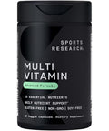 Sports Research Multivitamin Advanced Formula - 23 Essential Vitamins & Minerals With Coq10 & Iodine - Daily Nutrient Support - Non-Gmo Tested & Gluten-Free 60 Veggie Capsules
