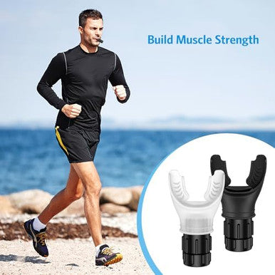 Amir Upgraded Portable Breathing Trainer Adjustable Resistance Breathe Trainer Compact Muscle Improve Strength And Endurance Exercise Device For Sports Running Martial (BlackWhite)