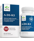 Terry Naturally A D3 K2 Healthy Supplement for Immune Support Heart Health and Bone Support Supplement for Strong Bones and Healthy Heart Includes Vitamins A D3 and K260 Softgels (60 Servings)
