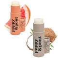 Poppy & Pout Jumbo Lip Balm 2 Pack, All Natural Lip Balms & Moisturizers, Hydrates With Beeswax, Vitamin E, Organic Coconut, Island Coconut & Pink Grapefruit