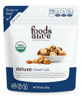 Foods Alive Organic Deluxe Mixed Nuts, 8oz, Kosher Blend of Premium Organic Cashews, Almonds, Walnuts, Pecans, Brazil Nuts