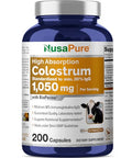 NusaPure Colostrum 1050mg 30% IgG 200 capsules (NonGMO Soyfree) Bioperine