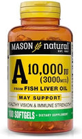 Mason Natural Vitamin A 3000 Mcg (10000 Iu) From Fish Liver Oil Supports Vision & Immune Health 100 Softgels Pack Of 3