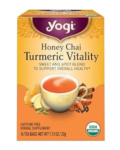 Herbal Cup Ayurveda Turmeric Tea, Organic Ginger & Black Pepper, No Caffeine Herbal Supplement (16 Count, Pack of 1)