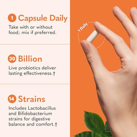 Garden Of Life Dr. Formulated Probiotics Once Daily - 30 Billion Cfu - Daily Probiotic For Gut Health & Immune Support 30 Vegetarian Capsules