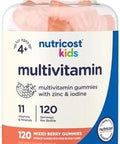 Nutricost Kids Multivitamin Gummies 120 Servings (Mixed Berry Flavored Gummies) Gluten Nongmo And Vegetarian Friendly