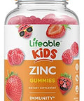 Lifeable Zinc Kids + Biotin Kids Gummies Bundle Great Tasting Vitamin Supplement Gluten Gmo Chewable Gummy