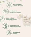 Micro Ingredients Magnesium Glycinate 350Mg Per Serving 240 Veggie Capsules Potent Elemental Form 100 Chelated Highly Bioavailable Healthy Muscle Bones & Mood Support Supplement Non-Gmo