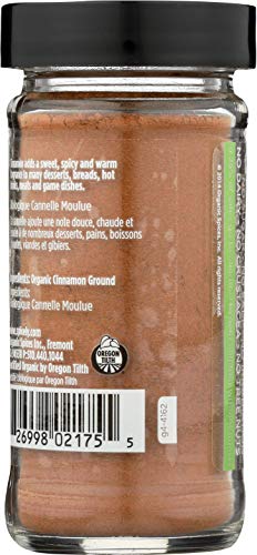 SPICELY Organic Ground Cinnamon, 1.4 OZ
