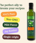 HASSY Avocado Oil 100% Pure , Cooking & Baking, High Smoke Point, Non-GMO, Kosher , 17.2 fl oz, 510 ML - Created by Avocado Farmers Ã¢â‚¬â€œ High-Heat, Frying, Grilling & Everyday Cooking - Keto & Paleo Friendly - Single Origin