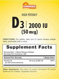 Sundance High Potency D3 2000 IU 200 Quick Release Softgels Essential Vitamin Formula NonGMO and Gluten Free Supplement