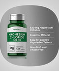 Piping Rock Magnesium Chloride 520mg 100 Tablets Vegetarian NonGMO Gluten Free Supplement