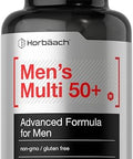 Horbaach Mens Multivitamins 50 Plus 60 Caplets with Calcium Magnesium Vitamin A B C D and E 50+ Advanced Formula NonGMO and Gluten Free Supplement