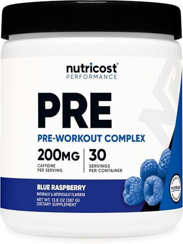 Nutricost Preworkout Complex Powder (30 Servings Blue Raspberry) Preworkout Supplement With Betaalanine Taurine & Amino Acids