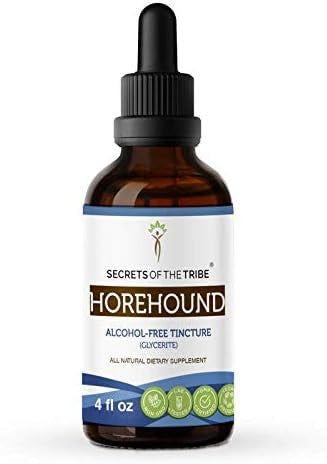 Secrets of the Tribe Horehound Tincture Alcohol-Free Liquid Extract, Horehound (Marrubium vulgare) Dried Herb (4 FL OZ)