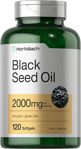 Horbaach Black Seed Oil Cold Pressed Softgel Capsules 120 Count 2000Mg