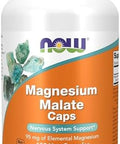 Now Foods Supplements Magnesium Malate Caps With 95 Mg Of Elemental Magnesium Nervous System Support 180 Veg Capsules