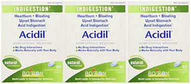 Boiron Acidil 60 Tablets (Pack Of 3) Homeopathic Medicine For Indigestion 60 Tablets (Pack Of 3)