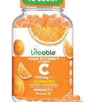 Lifeable Vitamin C Gummies for Adults 750mg Great Tasting Orange Flavor VIT C Vegan Non GMO Vitamin C Chewable for Immune Support 90 Gummies