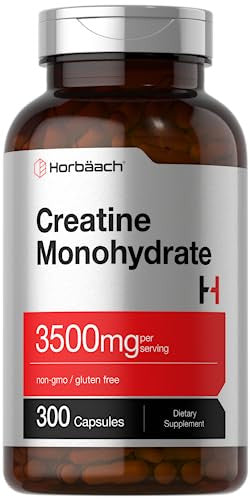 Horbaach Creatine Monohydrate Capsules 300 Count 3500Mg