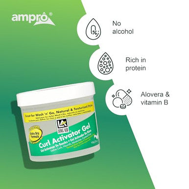 Ampro Longaid Activator Gel Enriched With Aloe Vera Protein And Vitamin B Complex Brings Essential Moisture To Strands Defines Your Natural Curls Extra Dry 32 Oz