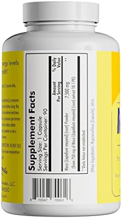 Santo Remedio Maca Helps Support Healthy Energy Levels Dietary Supplement 750 Mg Per Serving Vegetarian No Artificial Flavors No Artificial Colors 90 Capsules 90 Doses