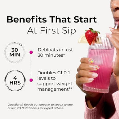 Flatter Me Fiber Glp1 Booster Prebiotic Fiber & Enzyme Supplement For Weight Support Reduce Bloating Double Glp1 Levels Digestive & Gut Health For Women & Men (10Glp1/20Fiber Servings)