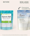 Sky Organics - Epsom Salt Bath Soak, 5 Lbs - Magnesium Sulfate Usp - 100% Pure, Medium Grain - Unscented - Soaking Bath Salts - Resealable Bag - Natural, Vegan & Cruelty - Self Care - Bath & Feet