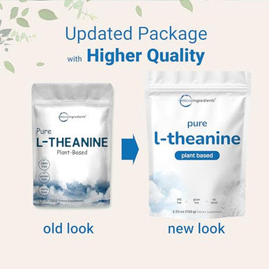 Micro Ingredients Pure L-Theanine Powder 100 Grams (1 Year Supply) Filler Free No Gmos And Vegan Friendly