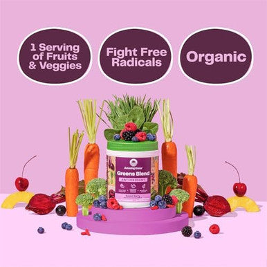 Amazing Grass Bundle: Optimum Nutrition Amino Energy Plus Electrolytes Stick Packs Strawberry Burst 7 Count Greens Superfood Energy: Watermelon With Plant Based Caffeine 30 Servings