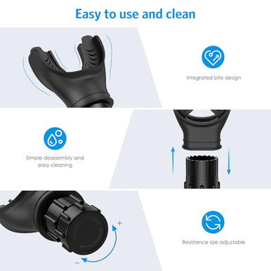 Amir Upgraded Portable Breathing Trainer Adjustable Resistance Breathe Trainer Compact Muscle Improve Strength And Endurance Exercise Device For Sports Running Martial (BlackWhite)