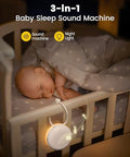 Glocusent 3-In-1 Portable Baby Sound Machine White Noise Machine For Sleeping Night Light & Phone Connected Speaker 34 Sounds Timing Function 1000Mah Large Battery Designed For Travel