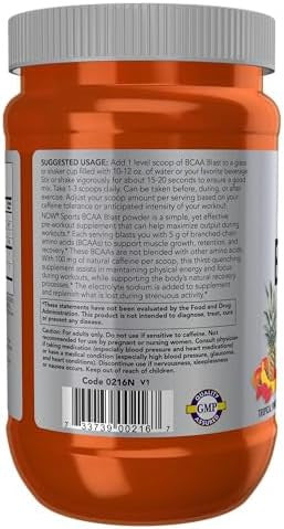 Now Foods Sports Nutrition Bcaa Blast Powder 5 G Bcaa 100 Mg Caffeine Tropical Punch 600Grams