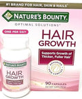 NatureS Bounty Hair Growth Supplement 1 Per Day Clinically Shown To Support Thicker Fuller Hair With Biotin Silicon and Arginine 90 Capsules