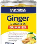 Enzymedica Ginger & Vitamin B6 Gummies Support For Occasional Nausea & Indigestion High Potency Equivalent To 200 Mg Ginger Extract 60 Count