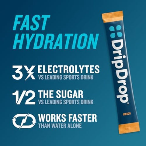 Dripdrop Hydration Electrolyte Powder Packets PiaÂ±A Colada Mango AaAa Passion Fruit Grape Fruit Punch Strawberry Lemonade Cherry 32 Count