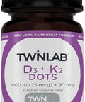 Twinlab Vitamin D3 1000 + K2 Dots - Bone & Heart Health - Immune Support - 25 Mcg 60 Tablets (1000 Iu)
