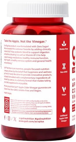 Goli Zero Sugar Trio- World'S First 3-In-1 Pre Post Probiotic Apple Cider Vinegar With Vitamin B12 And Probiotics Ashwagandha & L-Theanine Vitamin D Gummies. Vegan Gelatin & Gluten- Non-Gmo
