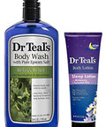 Dr Teal'S Body Wash And Lotion Combo PackEucalyptus & Spearmint Foaming Body Wash (24 Fl Oz) And Night Time Therapy Melatonin Body Lotion (8 Oz). Treat Your SkinYour SensesAnd Your Stress.