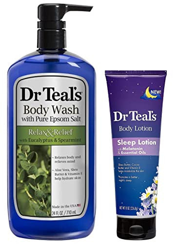 Dr Teal'S Body Wash And Lotion Combo PackEucalyptus & Spearmint Foaming Body Wash (24 Fl Oz) And Night Time Therapy Melatonin Body Lotion (8 Oz). Treat Your SkinYour SensesAnd Your Stress.