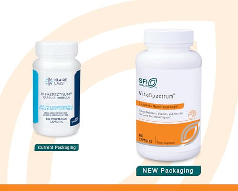 Klaire Labs Sfi Health Vitaspectrum Capsules - Multivitamin For Kids With 28 Essential Nutrients Including Folate B12 B6 Antioxidants Vitamin E & D3 - No Copper Or Iron Gluten-Free (180Ct)