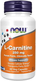 Now Foods Supplements Lcarnitine 250 Mg Purest Form Amino Acid Fitness Support 60 Veg Capsules