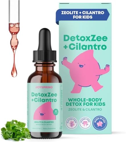 JoySpring DetoxZee Cilantro and Magnesium Citrate and Glycinate Liquid Drops for Kids
