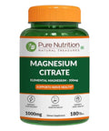 Pure Nutrition Magnesium Citrate 350Mg Elemental Per Serving 180 Veg Tablets Supports Bone Health & Overall Wellness Non Gmo